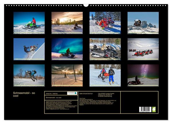 Produktbild: Schneemobil - so cool (Wandkalender 2026 DIN A2 quer), CALVENDO Monatskalender