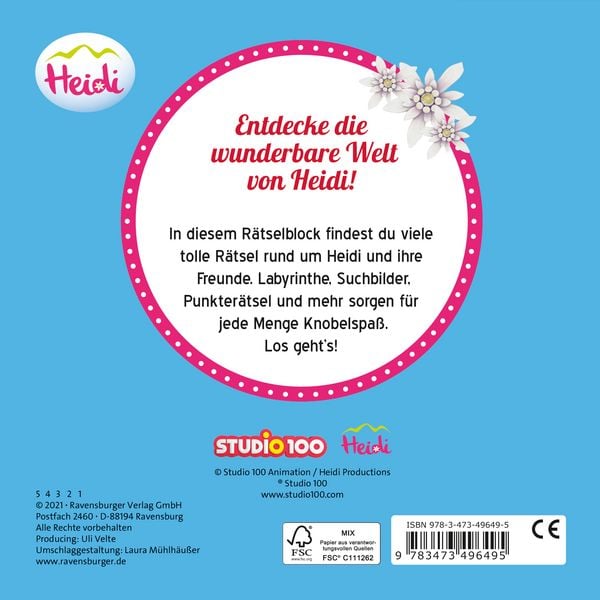 Produktbild: Heidi - Mein Rätselblock
