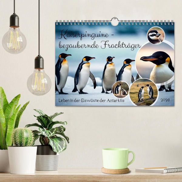 Produktbild: Kaiserpinguine - bezaubernde Fracktr&auml;ger (Wandkalender 2026 DIN A4 quer), CALVENDO Monatskalender