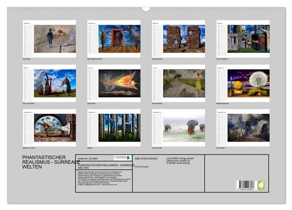 Produktbild: PHANTASTISCHER REALISMUS - SURREALE WELTEN (Wandkalender 2026 DIN A2 quer), CALVENDO Monatskalender