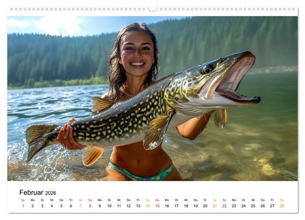 Produktbild: Hecht und Karpfen (Wandkalender 2026 DIN A2 quer), CALVENDO Monatskalender