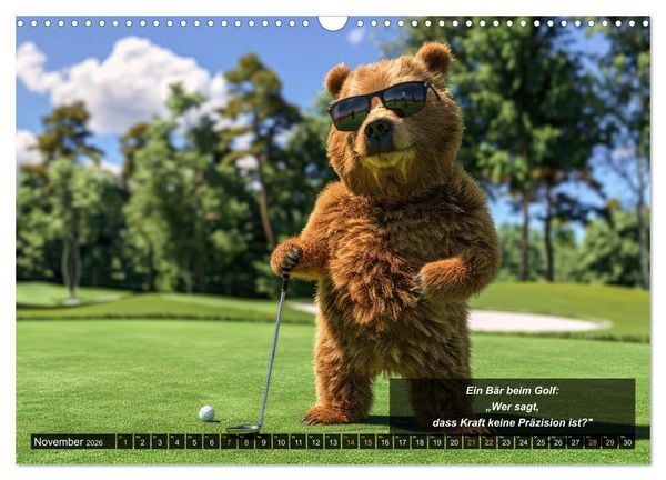 Produktbild: Der tierisch lustige Golfkalender (Wandkalender 2026 DIN A3 quer), CALVENDO Monatskalender