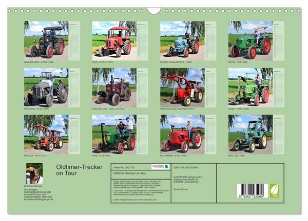 Produktbild: Oldtimer-Trecker on Tour (Wandkalender 2026 DIN A3 quer), CALVENDO Monatskalender
