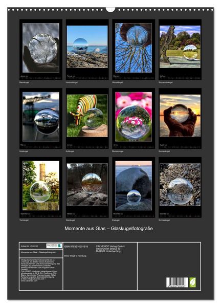 Produktbild: Momente aus Glas &ndash; Glaskugelfotografie (Wandkalender 2026 DIN A2 hoch), CALVENDO Monatskalender