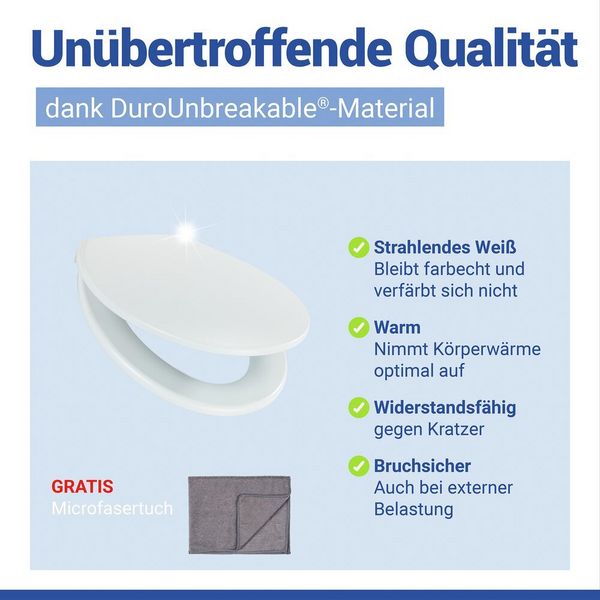 Produktbild: WC-Sitz Mod. Gatteo DuroUnbreakable&reg;, Wei&szlig;, 100 % bruchsicher, mit Absenkautomatik