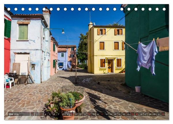 Produktbild: BURANO Charmante und farbenfrohe Insel (Tischkalender 2026 DIN A5 quer), CALVENDO Monatskalender