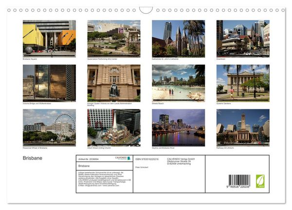 Produktbild: Brisbane (Wandkalender 2026 DIN A3 quer), CALVENDO Monatskalender