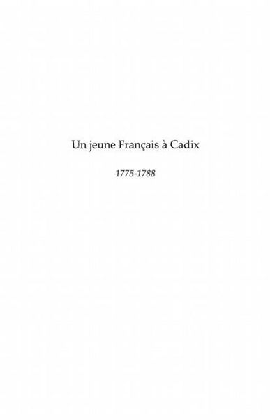 Produktbild: Un jeune francais A cadix - 1775-1788