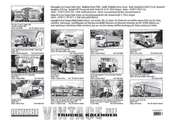 Produktbild: Vintage Trucks Kalender 2027