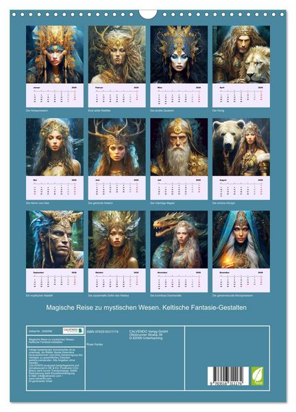 Produktbild: Magische Reise zu mystischen Wesen. Keltische Fantasie-Gestalten (Wandkalender 2026 DIN A3 hoch), CALVENDO Monatskalender