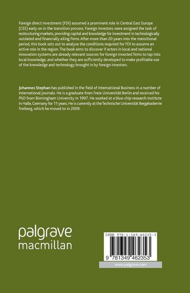 Produktbild: The Technological Role of Inward Foreign Direct Investment in Central East Europe