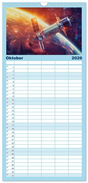 Produktbild: Familienplaner 2026 - Sternenreisen - Ein kosmischer Kalender mit 5 Spalten (Wandkalender, 21 x 45 cm) CALVENDO