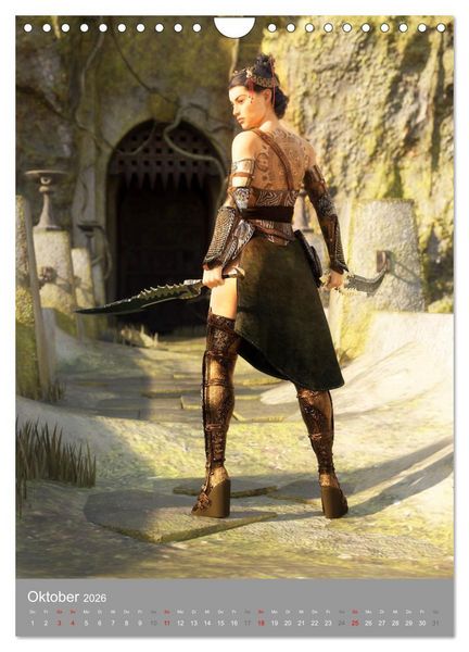 Produktbild: Fantasy Kriegerinnen (Wandkalender 2026 DIN A4 hoch), CALVENDO Monatskalender