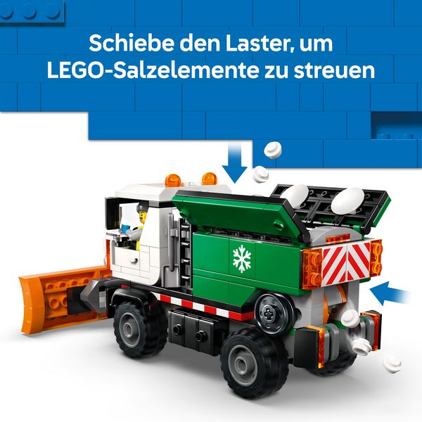 Produktbild: LEGO City 60490 Schneepflug, Spielzeug LKW mit Minifigur am Steuer
