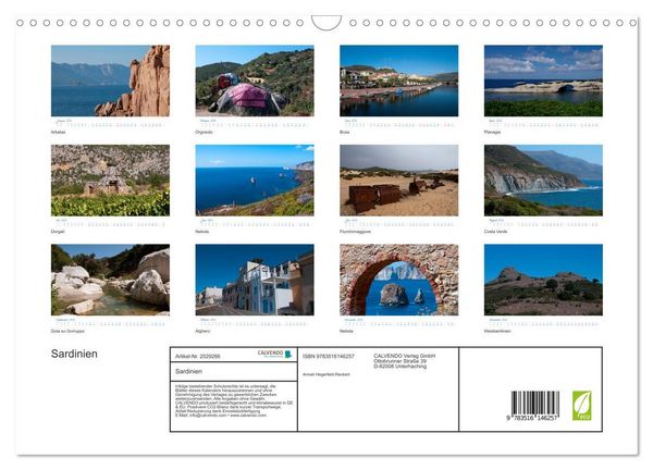 Produktbild: Sardinien (Wandkalender 2026 DIN A3 quer), CALVENDO Monatskalender