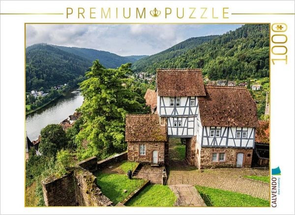 Produktbild: CALVENDO Puzzle Blick vom Schloss Hirschhorn auf das Neckartal | 1000 Teile Lege-Gr&ouml;&szlig;e 64x48cm Foto-Puzzle f&uuml;r gl&uuml;ckliche Stunden