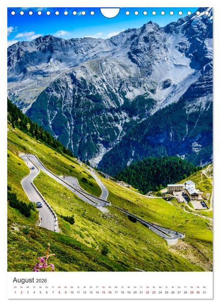 Produktbild: GEBIRGSP&Auml;SSE &Ouml;sterreich - Schweiz - Italien (Wandkalender 2026 DIN A4 hoch), CALVENDO Monatskalender