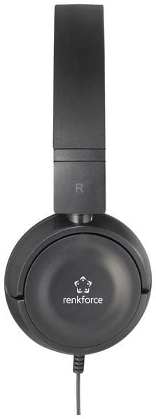 Produktbild: Renkforce RF-HS-130 On Ear Kopfh&ouml;rer kabelgebunden Stereo Schwarz Lautst&auml;rkeregelung