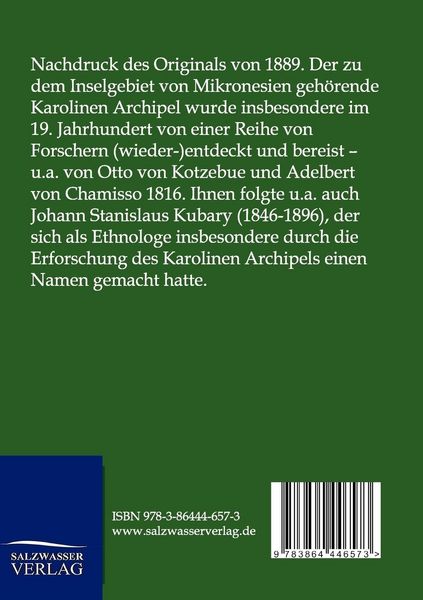 Produktbild: Ethnographische Beitr&auml;ge zur Kenntnis des Karolinen Archipels