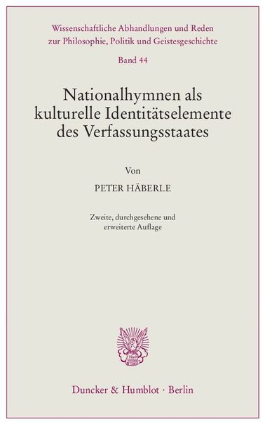 Produktbild: Nationalhymnen als kulturelle Identit&auml;tselemente des Verfassungsstaates.