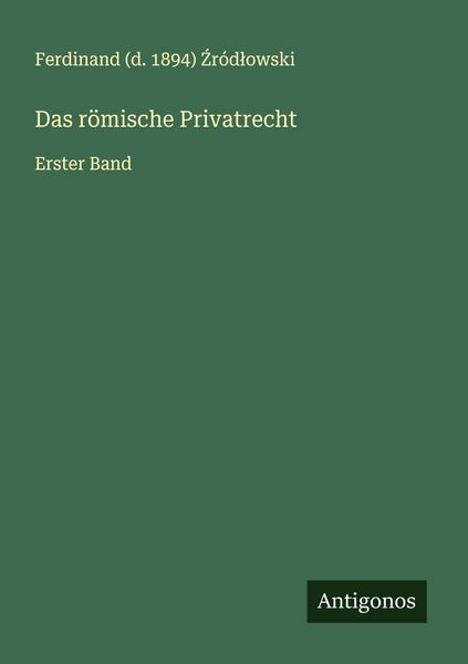 Produktbild: Das r&ouml;mische Privatrecht