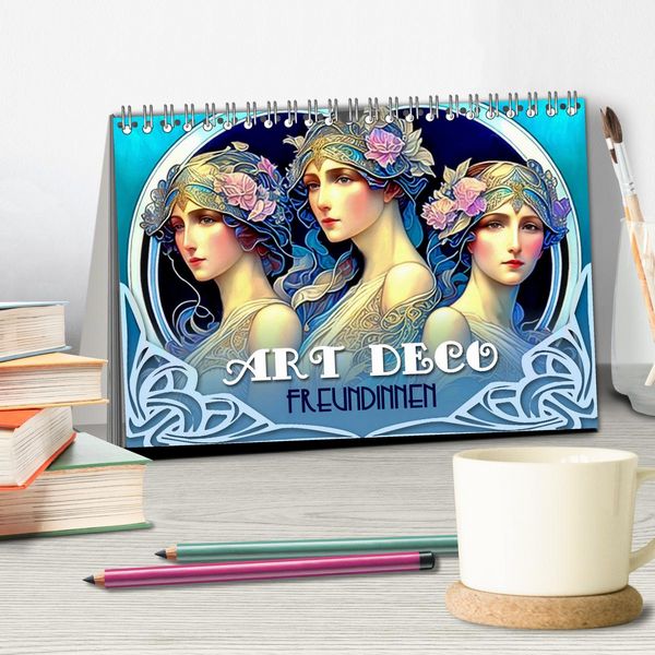 Produktbild: Art Deco Freundinnen (Tischkalender 2026 DIN A5 quer), CALVENDO Monatskalender