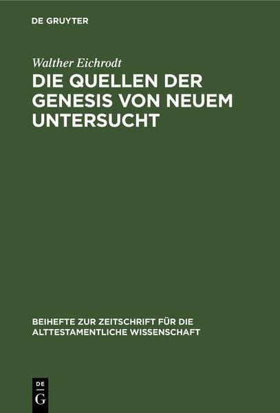 Produktbild: Die Quellen der Genesis von neuem untersucht