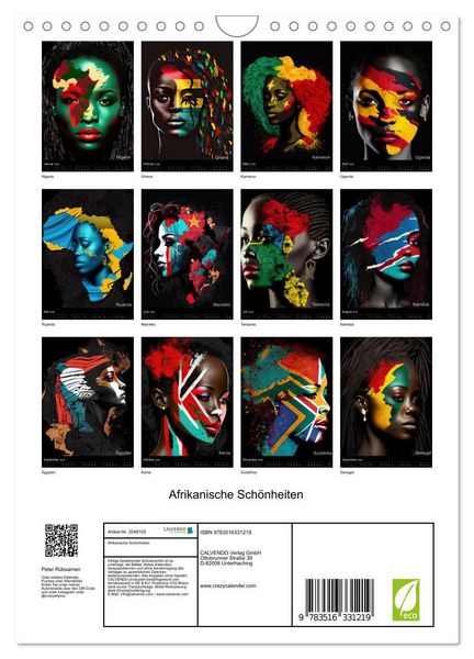 Produktbild: Afrikanische Sch&ouml;nheiten (Wandkalender 2026 DIN A4 hoch), CALVENDO Monatskalender