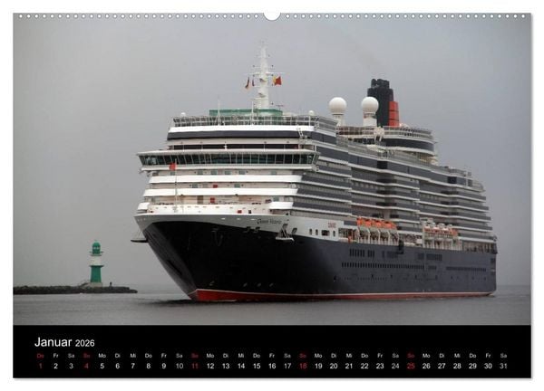 Produktbild: Cruiseliner in Warnem&uuml;nde (hochwertiger Premium Wandkalender 2026 DIN A2 quer), Kunstdruck in Hochglanz