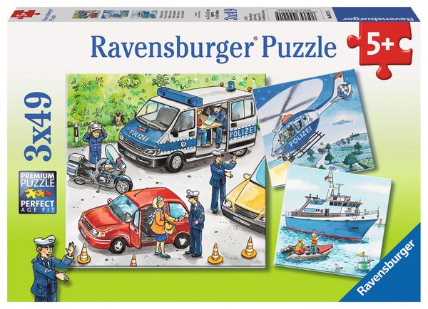 Produktbild: Puzzle Ravensburger Polizeieinsatz 3 X 49 Teile