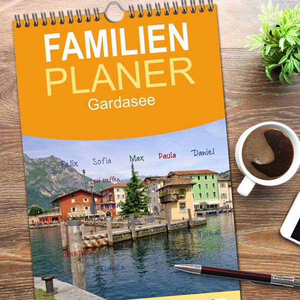 Produktbild: Familienplaner 2026 - Gardasee mit 5 Spalten (Wandkalender, 21 x 45 cm) CALVENDO