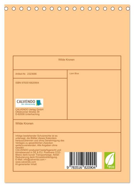 Produktbild: Wilde Kronen (Tischkalender 2027 DIN A5 hoch), CALVENDO Monatskalender