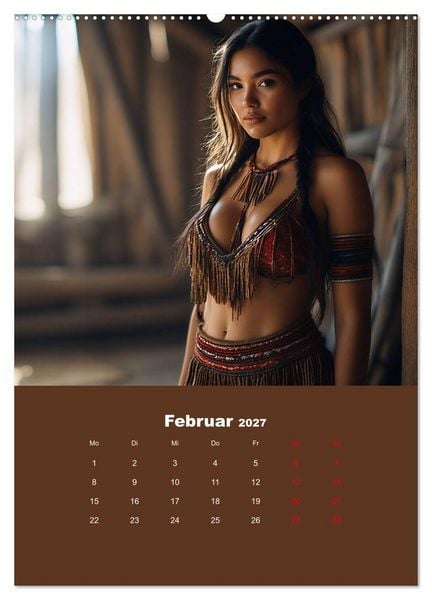 Produktbild: Indianische Sch&ouml;nheiten Kalender: Sinnliche Glamour Frauen in KI Kunst (hochwertiger Premium Wandkalender 2027 DIN A2 hoch), Kunstdruck in Hochglanz