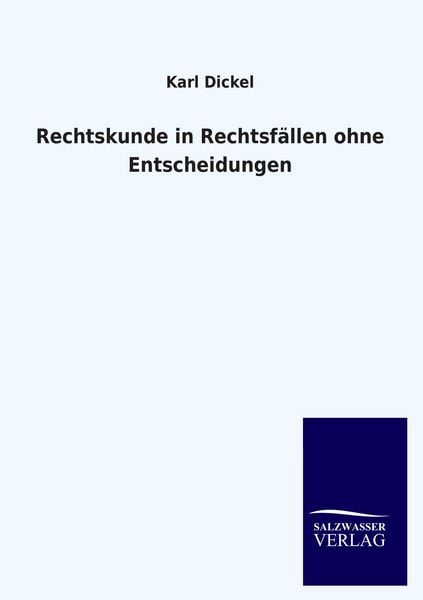 Produktbild: Rechtskunde in Rechtsf&auml;llen ohne Entscheidungen