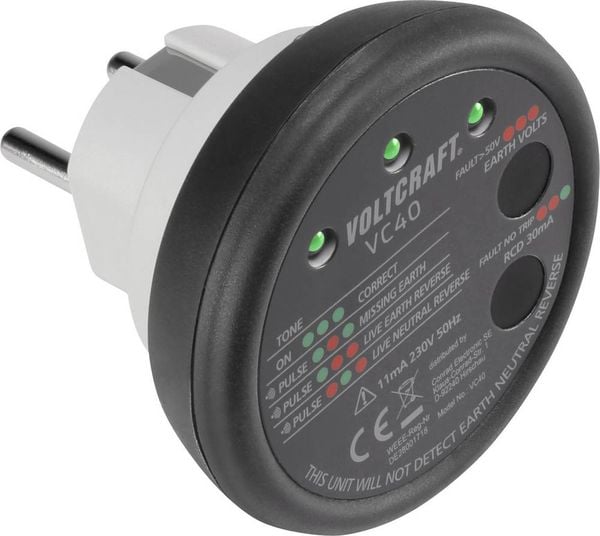Produktbild: VOLTCRAFT VC40 Steckdosentester CAT II 300V