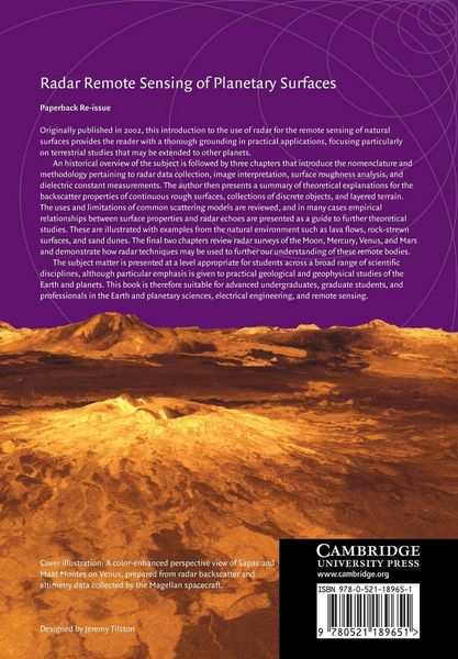 Produktbild: Radar Remote Sensing of Planetary Surfaces