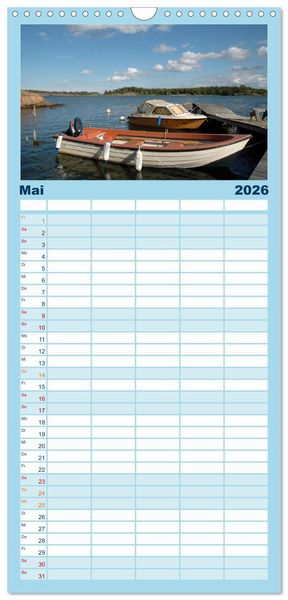 Produktbild: Familienplaner 2026 - Wundervolles Schweden mit 5 Spalten (Wandkalender, 21 x 45 cm) CALVENDO