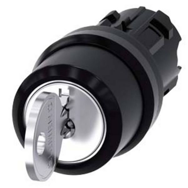 Produktbild: Siemens 3SU10004BM010AA0 3SU1000-4BM01-0AA0 Schl&uuml;sselschalter 2 x 45 &deg; IP66, IP67, IP69/IP69K 1 St.