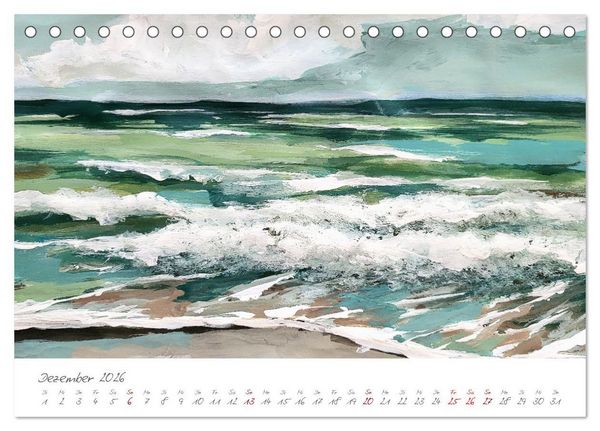 Produktbild: R&uuml;gen in Farbe - Mit Pinsel und Farbe auf der Lieblingsinsel (Tischkalender 2026 DIN A5 quer), CALVENDO Monatskalender