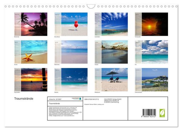 Produktbild: Traumstr&auml;nde (Wandkalender 2026 DIN A3 quer), CALVENDO Monatskalender