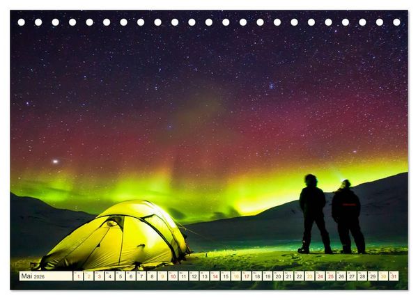 Produktbild: Sternenhimmel im magischen Licht - Polarlicht und Milchstra&szlig;e (Tischkalender 2026 DIN A5 quer), CALVENDO Monatskalender