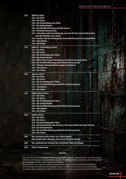 Produktbild: SAW &ndash; Die Filme, die Fallen und die Mechanik der Angst (Scene 42-Das Filmarchiv)