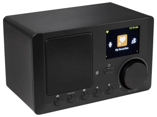 Produktbild: Renkforce RF-IR-MONO2 Internet Tischradio Internet Bluetooth&reg;, Internetradio, DLNA Inkl. Fernbedienung, DLNA-f&auml;hig, Weckfunktion Black
