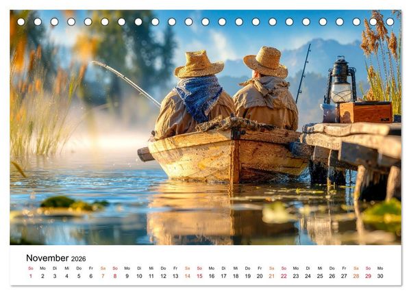Produktbild: Angeln mit Herz und Haken (Tischkalender 2026 DIN A5 quer), CALVENDO Monatskalender