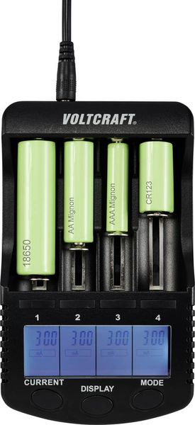 Produktbild: VOLTCRAFT CC-2 Rundzellen-Ladeger&auml;t NiMH, NiCd, LiIon Mignon (AA), Micro (AAA), Baby (C), Sub-C, 26650, 26500, 18650, 17670