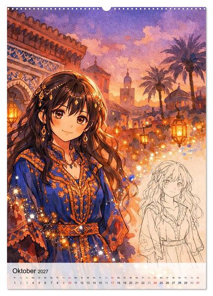 Produktbild: Anime Weltreise (hochwertiger Premium Wandkalender 2027 DIN A2 hoch), Kunstdruck in Hochglanz