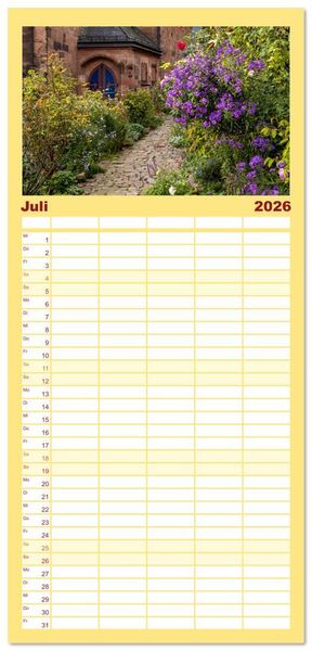 Produktbild: Familienplaner 2026 - Mein historisches Marburg mit 5 Spalten (Wandkalender, 21 x 45 cm) CALVENDO