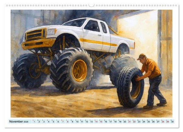 Produktbild: Monstertruck Spektakel (Wandkalender 2026 DIN A2 quer), CALVENDO Monatskalender