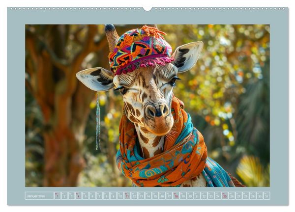 Produktbild: Giraffen-Trend. Hals und Stil (hochwertiger Premium Wandkalender 2026 DIN A2 quer), Kunstdruck in Hochglanz