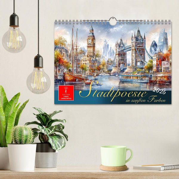 Produktbild: Stadtpoesie in sanften Farben (Wandkalender 2026 DIN A4 quer), CALVENDO Monatskalender